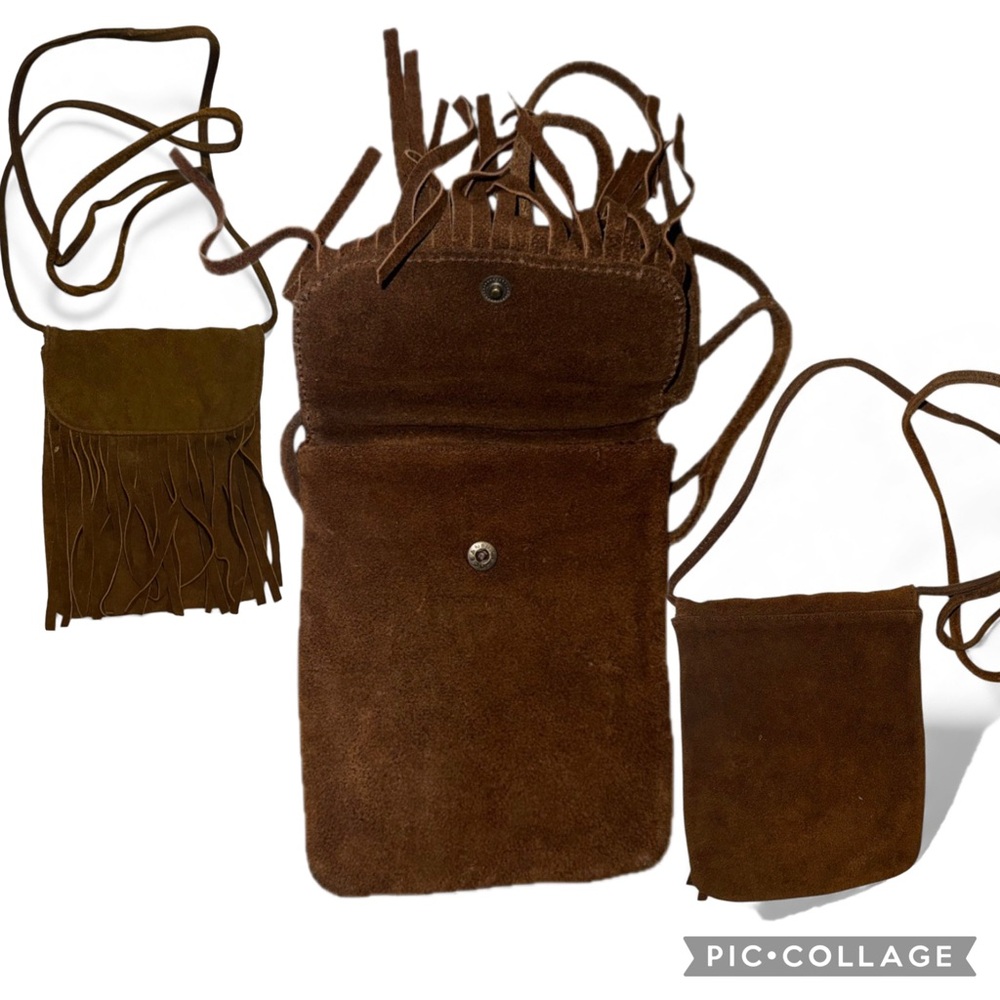 Boho hippie suede Brown Crossbody Bag